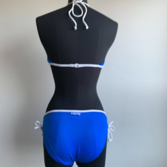 Billabong Girls Surf swimwear blue floral patch and logo bikini - Picture 3 of 7